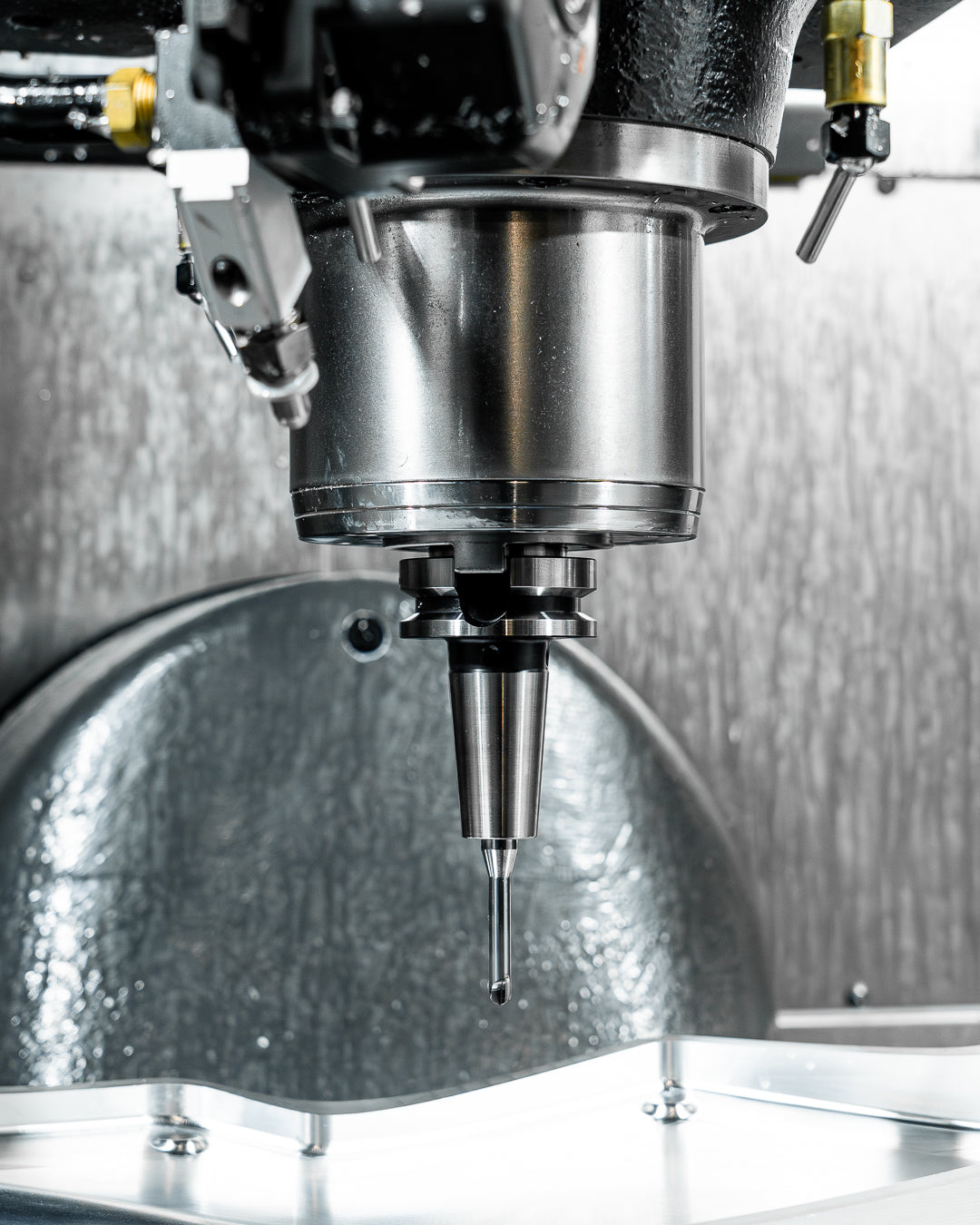 CNC machine tool in operation making a composite mould