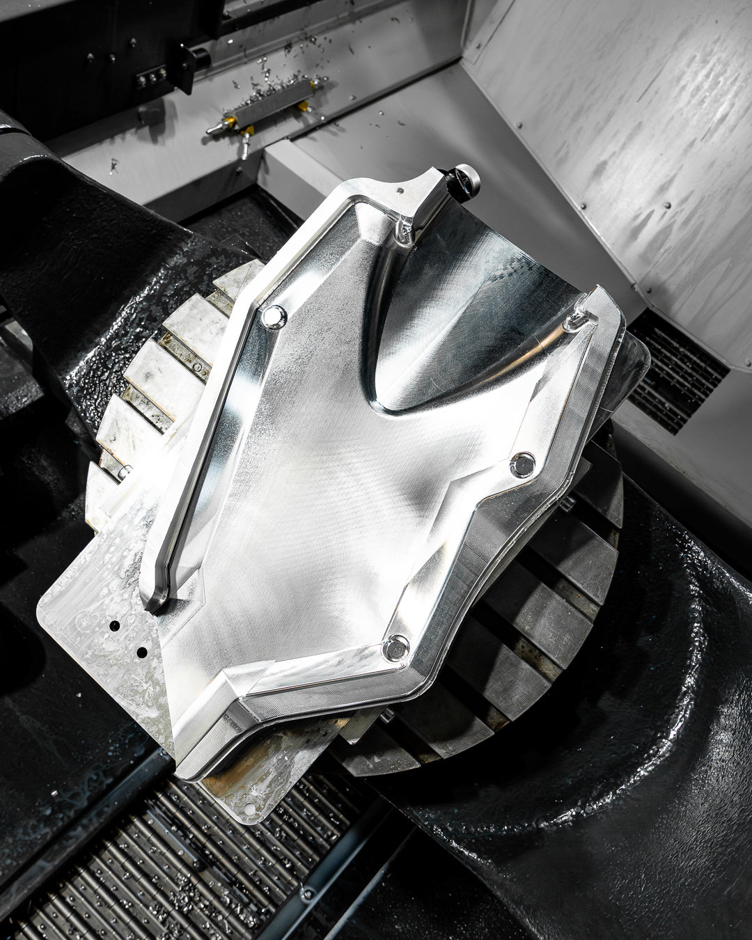 5 axis component in machining process