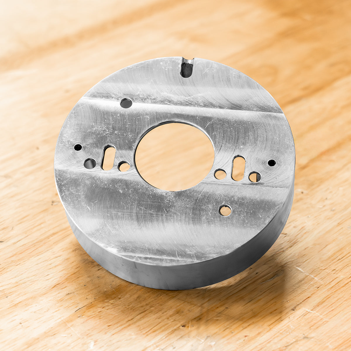 metal cnc component showcase before anodising finish 