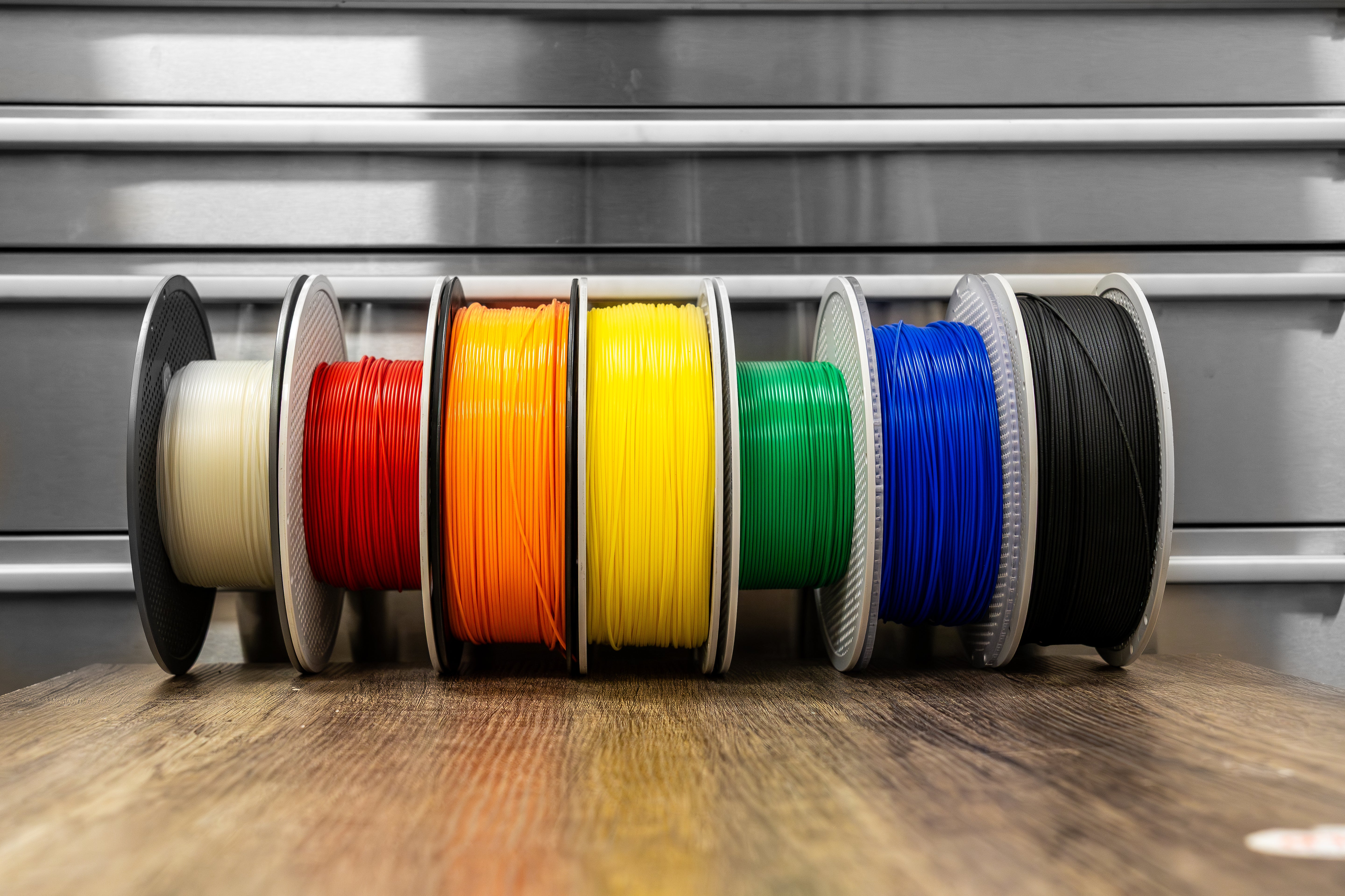 spools of 3d printing filament range of colours and options 
